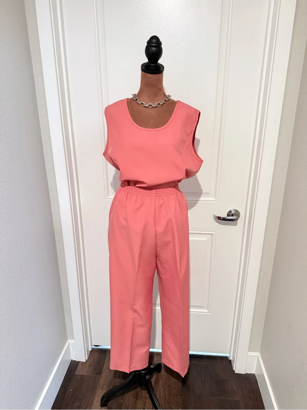 Vintage Coral Pink 2PC Lounge Set LP | Matching Resortwear Set